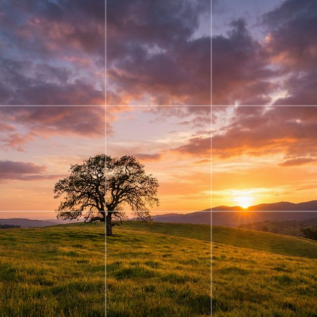 삼분할 구도를 적용한 풍경 사진